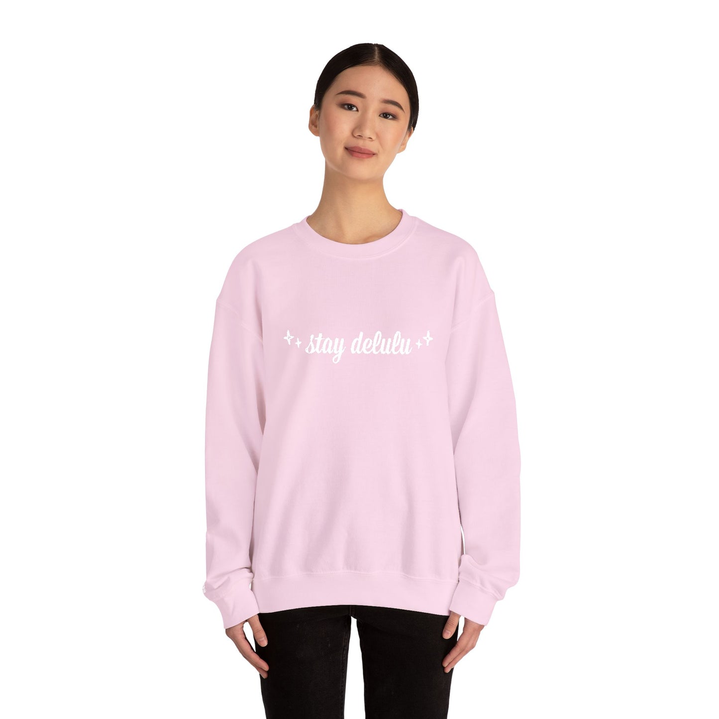 Stay Delulu Simple Emroidered Sweatshirt