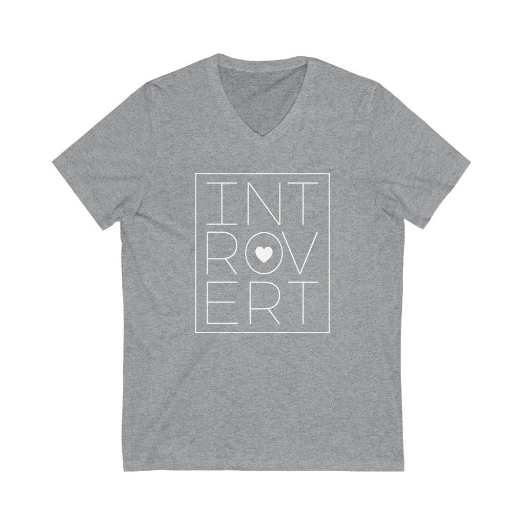 V-neck - In-tro-vert Unisex V-Neck Tee