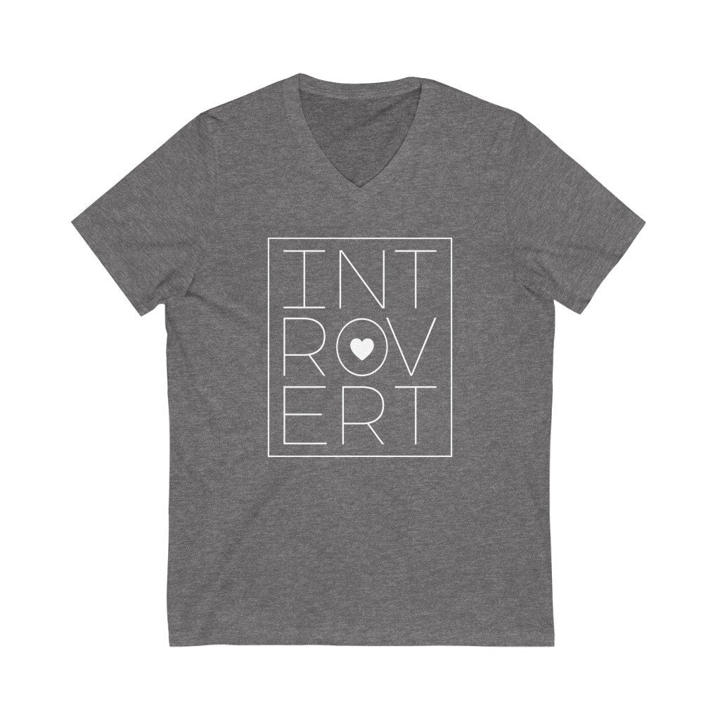 V-neck - In-tro-vert Unisex V-Neck Tee