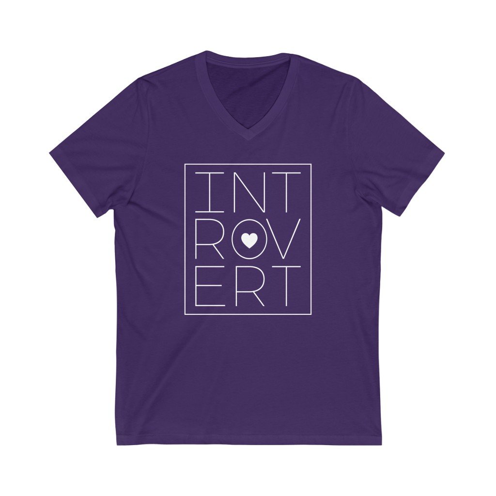 V-neck - In-tro-vert Unisex V-Neck Tee