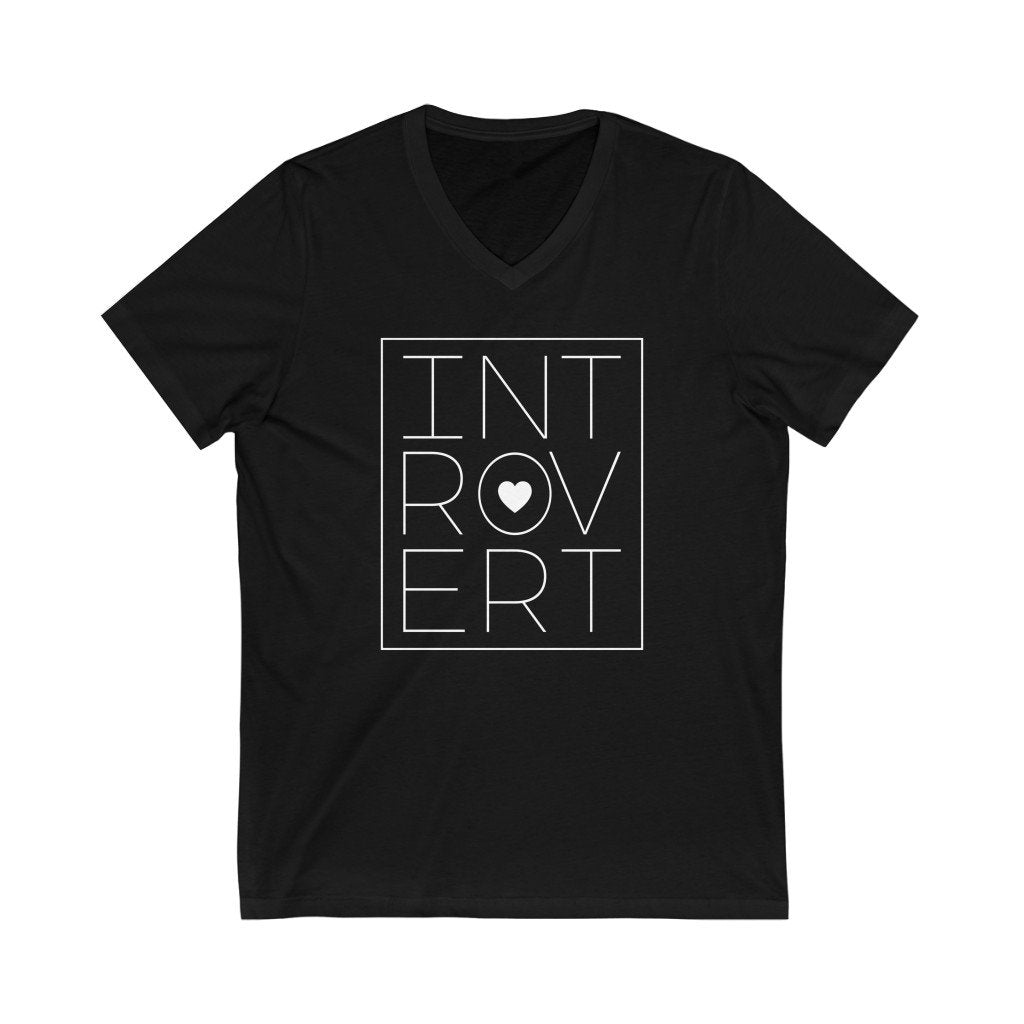V-neck - In-tro-vert Unisex V-Neck Tee
