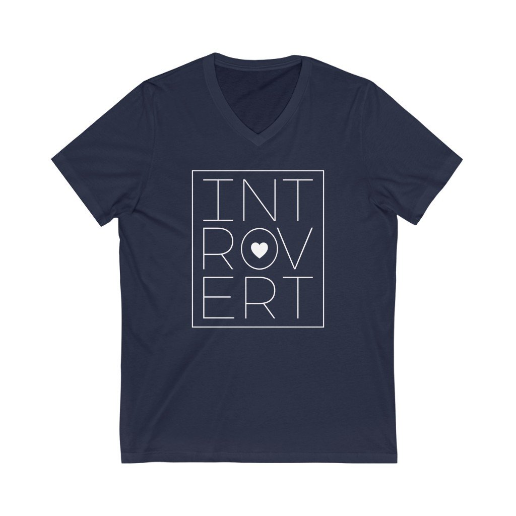 V-neck - In-tro-vert Unisex V-Neck Tee