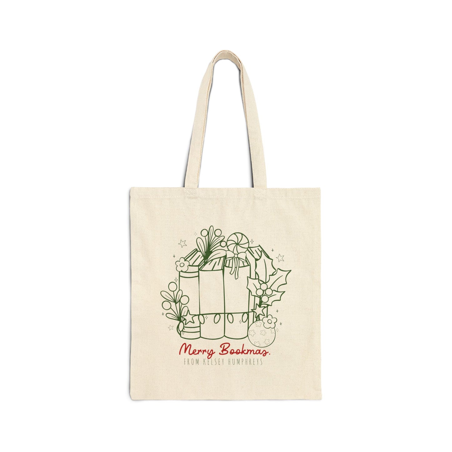 Festive Juniper Falls Cotton Canvas Book Tote Bag
