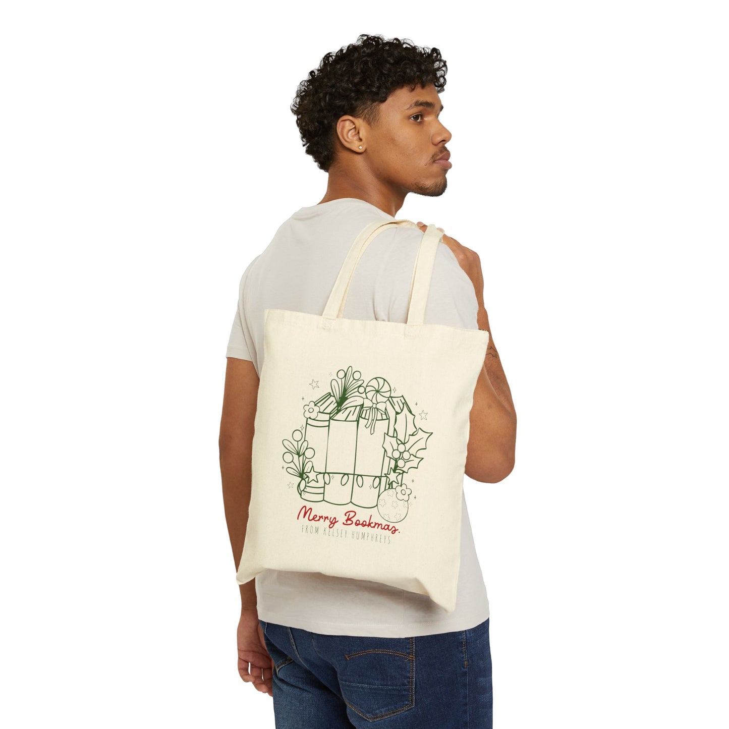 Festive Juniper Falls Cotton Canvas Book Tote Bag